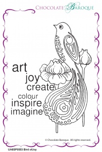 Bird of Joy individual unmounted rubber stamp  - A6